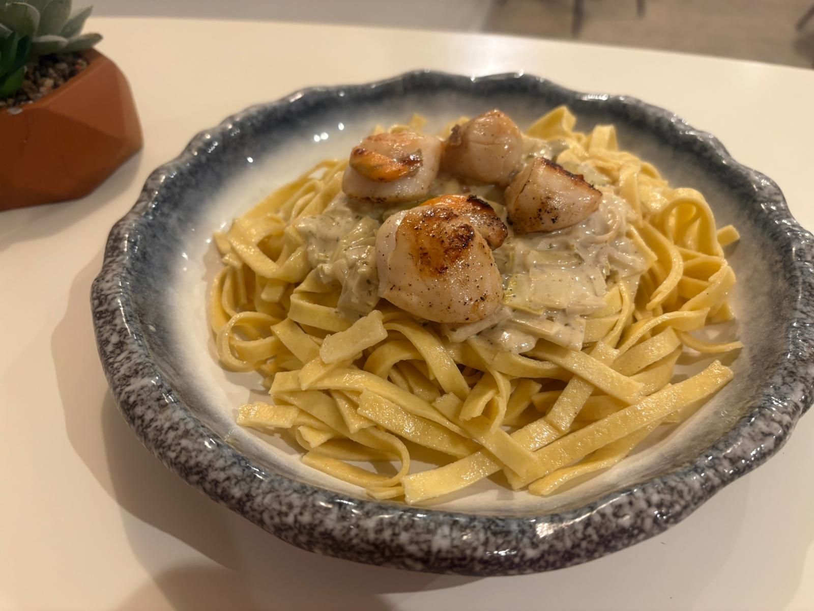 Pâtes fraîches aux Saint-Jacques